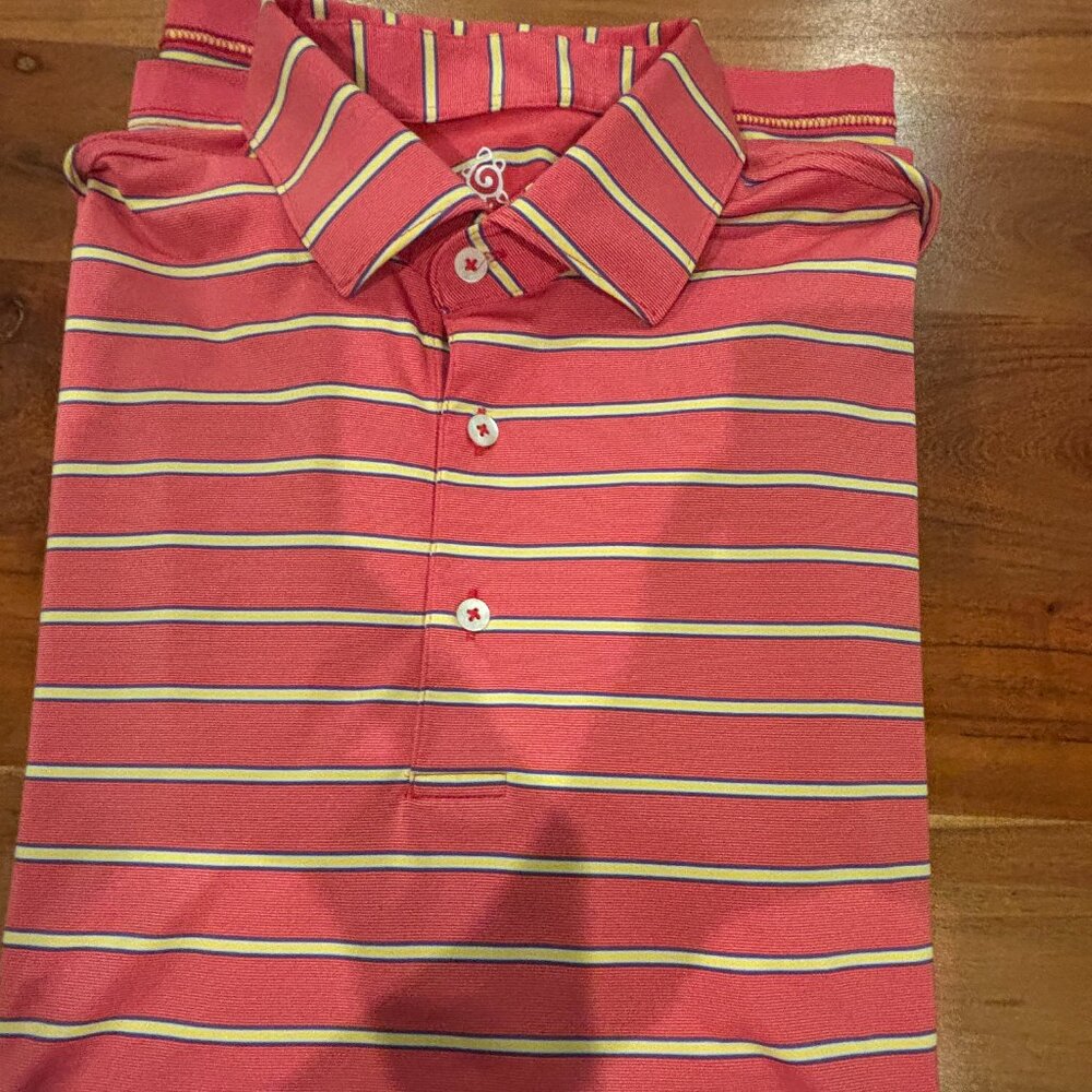 Turtleson Striped Men's Golf Polo, Medium